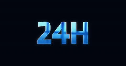 24h. Electric lightning text. Logotype Stock-Footage 135721810
