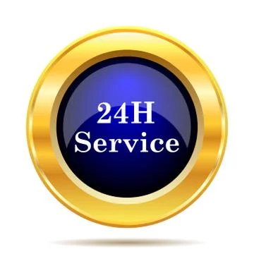 24H Service icon. Internet button on white background.. Stock Illustration