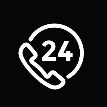 24h support line icon Stock Illustration