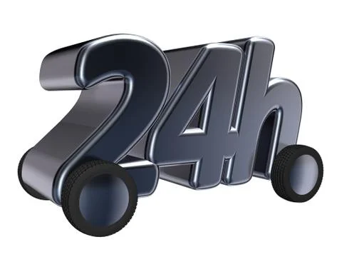 24h on wheels - 3d illustration Stock Illustration