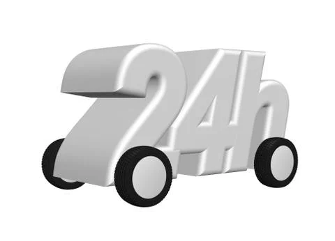 24h on wheels - 3d illustration Stock Illustration