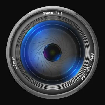 24mm lens in front. Stock Illustration