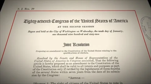 24th Amendment US Constitution Aged Historical Paper Document 2 Stock Footage 339371591