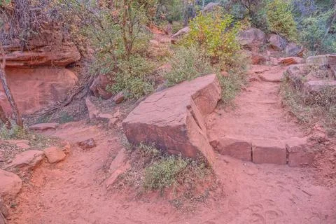 24th Switchback along North Kaibab Trail at North Rim AZ Stock Photos