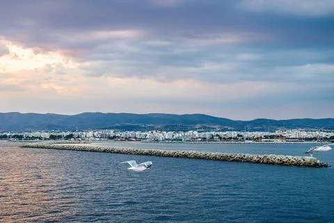25-08-2025, Panoramic view of Alexandroupolis sea port, Evros Greece in Eas.. Stock Photos
