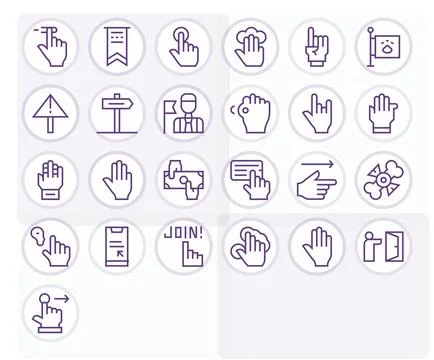 25 128x128 Regular Line Pixel Optimized Vector Icons for Pointer Projects Stock Illustration