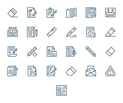 25 128x128 Vector Icons for Correction with Detail Enhanced Regular Line cl.. Illustrazione stock