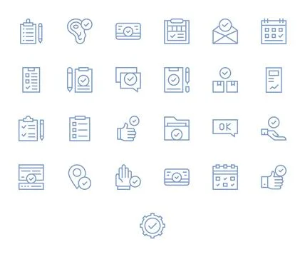 25 256x256 Regular Line Vector Icons optimized for Tick Display Perfect displ Stock Illustration