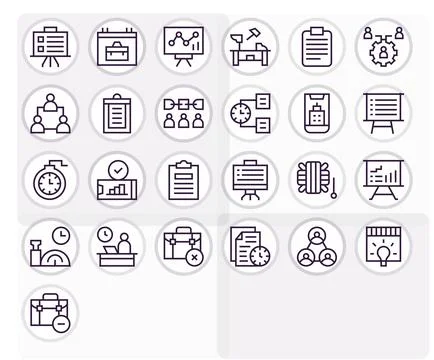 25 64x64 Regular Line Vector Icons for Project with Pixel Optimized precision Illustrazione stock