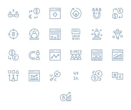 25 64x64 Vector Icons for Conversion with Editable Regular Line clarity Stock Illustration