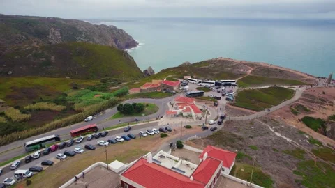 25 - Aerial of Cabo da Roca the westernmost point of European continent Video stock 330898260