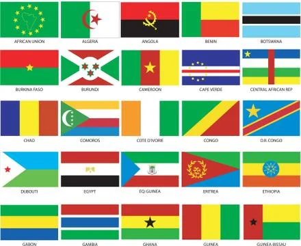 25 African Flags 1 Stock Illustration