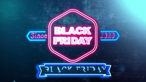 25 Animation Text Neon Effect Black Friday v2 Stock Footage 134148820