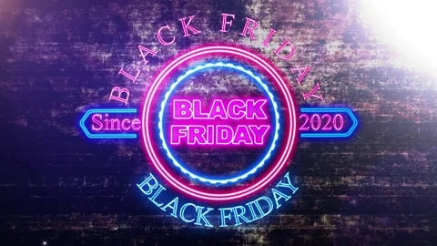 25 Animation Text Neon Effect Black Friday v1 Stock Footage 134149170