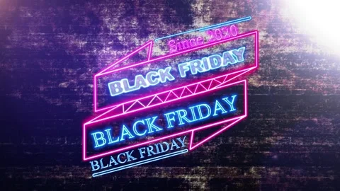 25 Animation Text Neon Effect Black Friday v6 Stock Footage 134149610