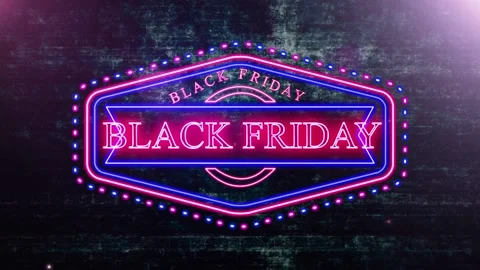 25 Animation Text Neon Effect Black Friday v5 Stock Footage 134149720