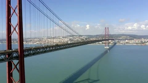 25 April Bridge Lisbon. Tejo River. Stock Footage 162278587