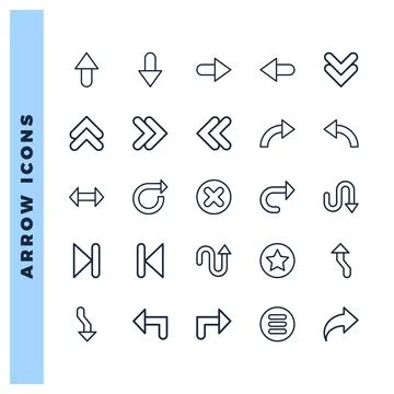 25 Arrow Lineal icon pack. vector illustration. 스톡 일러스트
