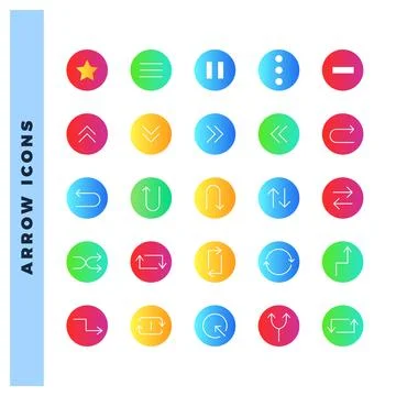 25 Arrows Flat icon pack. vector illustration. Stock Illustration