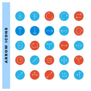 25 Arrows Flat icon pack. vector illustration. 스톡 일러스트