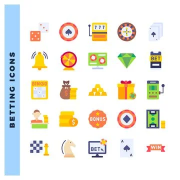 25 Betting Flat icon pack. vector illustration. Stock Illustration