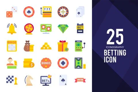 25 Betting Flat icon pack. vector illustration. Stock Illustration