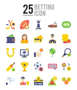 25 Betting Flat icon pack. vector illustration. Stock Illustration
