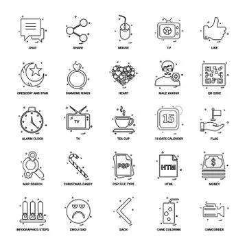 25 Business Concept Mix Line Icon set Stock-Illustration