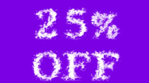 25% Off cloud text effect violet isolated background Stock Footage 139606343