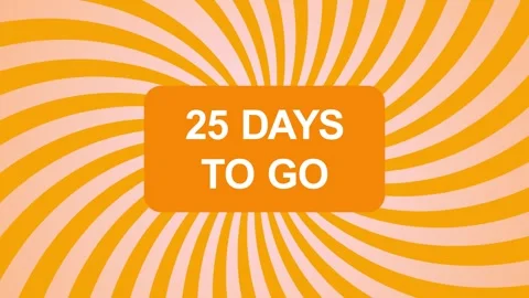 25 days To Go design for event promotion animation isolated on spiral background Stock Footage 321478447
