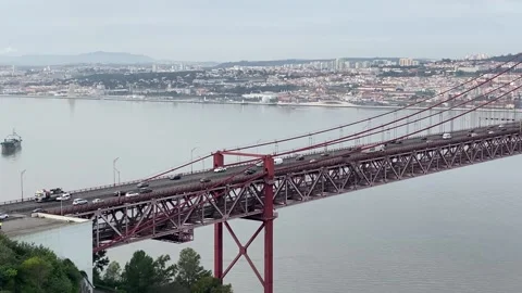 The 25 de Abril Bridge Stock Footage 232429837