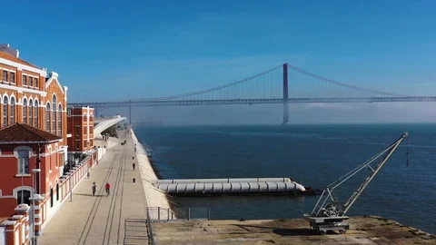 25 de Abril Bridge - Lisbon Stock Footage