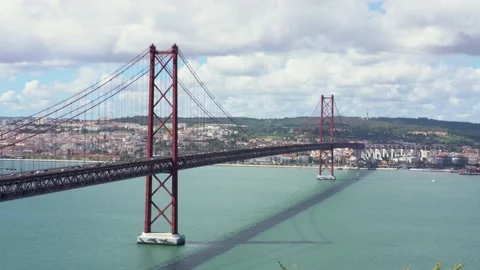 25 de Abril Bridge in Lisbon Portugal Stock Footage 201795817