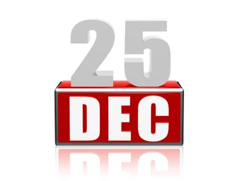 25 dec - ciphers and letters in block Stock Illustration