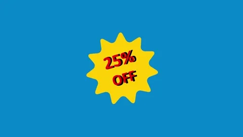 Up to 25% discount on a blue background. Suitable for marketing promotions,.. Stock Footage 306753441