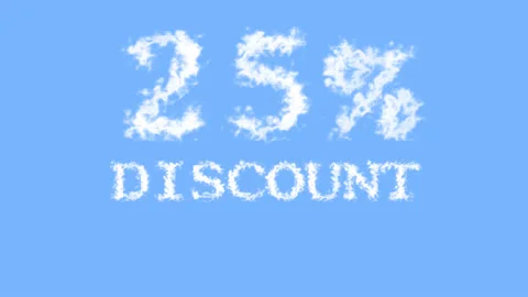 25% discount cloud text effect sky isolated background Stock Footage 139640045