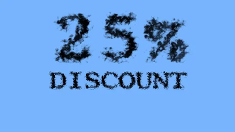 25% discount smoke text effect sky isolated background Stock Footage 139627910