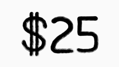 25 Dollar Hand Drawn Animation For Finance Currency Money Business Concept Stock Footage 304505577
