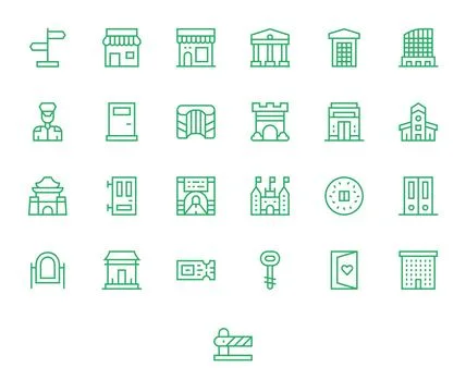 25 Editable Regular Line Vector Icons designed for Entrance Interface Ilustración de archivo