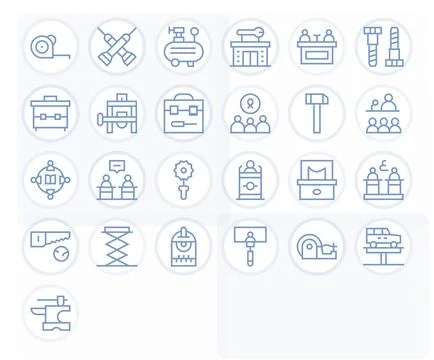 25 Editable Vector Icons themed around Workshop in High Resolution Regular .. 스톡 일러스트