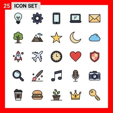 25 Essential Icons Set for Digital and Print Design Projects. Stockillustratie