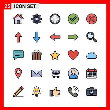 25 Essential Icons for Web and App Design. イラスト素材