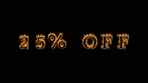 25% Off fire text effect black background Stock Footage 136066389