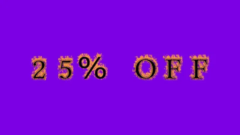 25% Off fire text effect violet background Stock Footage 136066386