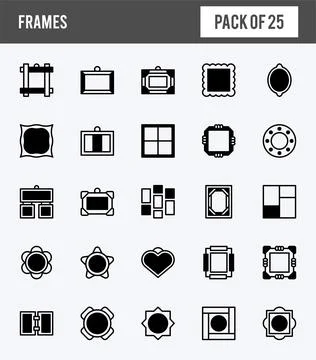 25 Frames Lineal Fill icons pack. vector illustration. Stock Illustration