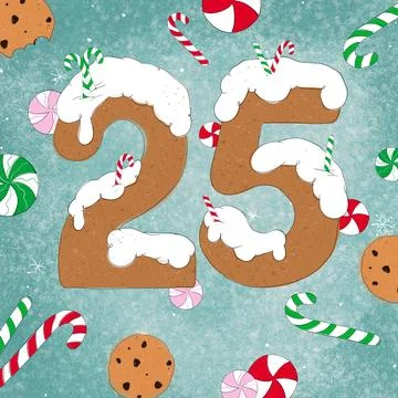 25 gingerbread figure  for postcards Stock Illustration