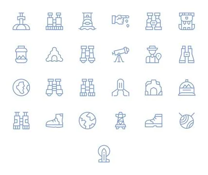 25 High Resolution Display Perfect Vector Icons for Exploration in Regular .. 스톡 일러스트