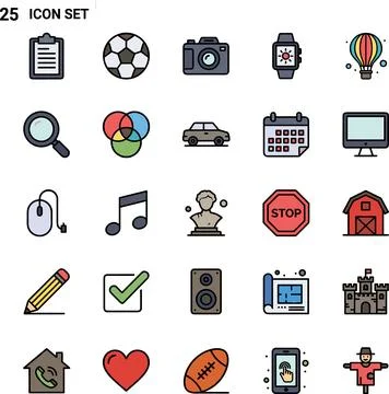 25 Icon Set - A Comprehensive Collection of Modern Flat Icons for Various T.. イラスト素材