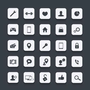 25 icons for web, apps development, websites, vector illustration Illustrazione stock