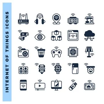 25 Internet of Things Lineal Fill icon pack. vector illustration. 스톡 일러스트